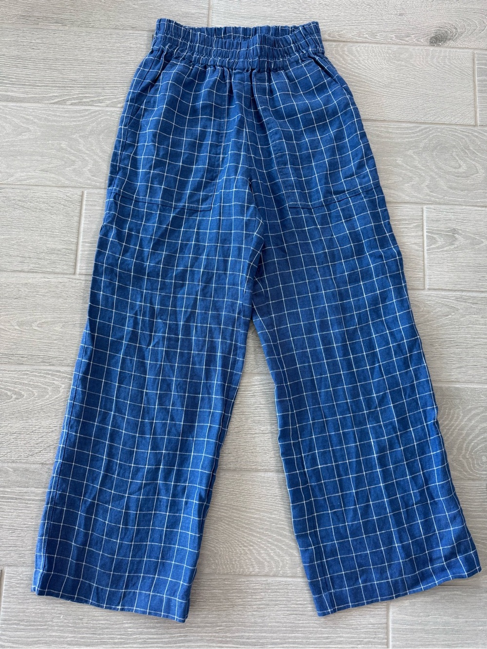 NOTPERFECTLINEN 100% Linen Checkered Pants Size S/M VGUC